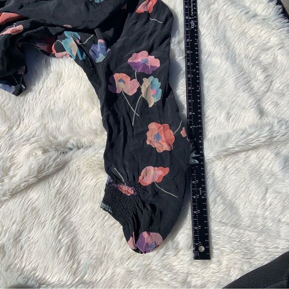 Beautiful Sz 6 Rebecca Taylor quarter Sleeve Floral Silk Blouse - Picture 5 of 12